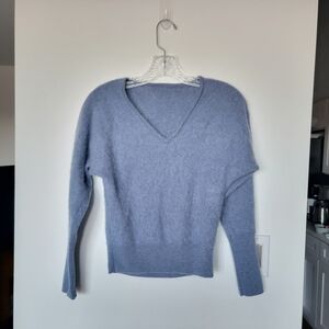 Women's V-Neck Sweater in Light Blue